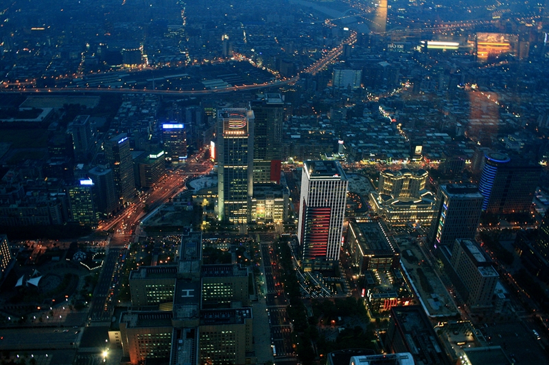 taipei city seen from taipei 101 building