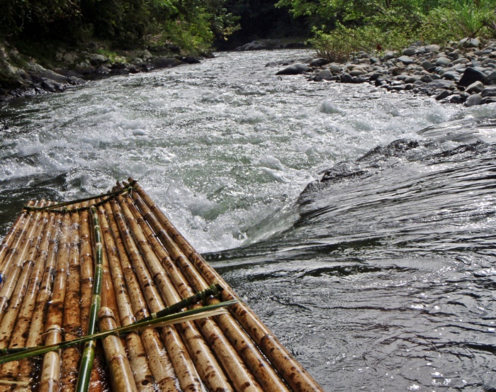 bamboo raft at amandit river