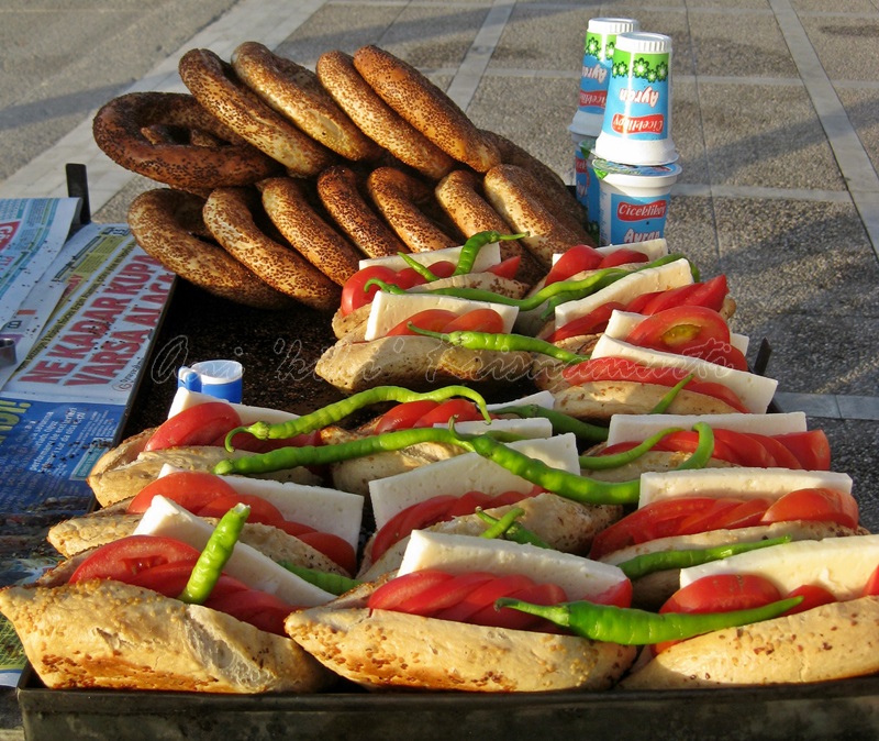 simit (turkish bagel), izmir, turkey