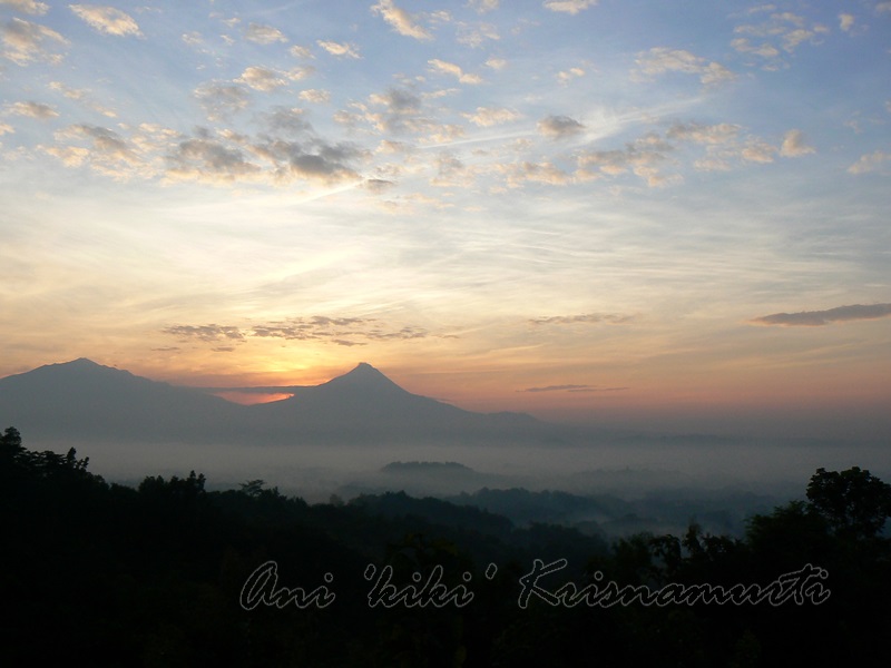 merapi & merbabu mt seen from punthuk setumbu